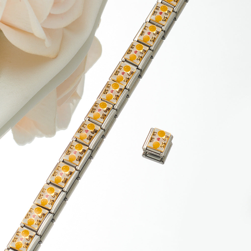 Wholesale Personalized Hand-stitched DIY Pattern Stainless Steel Combination Bracelet